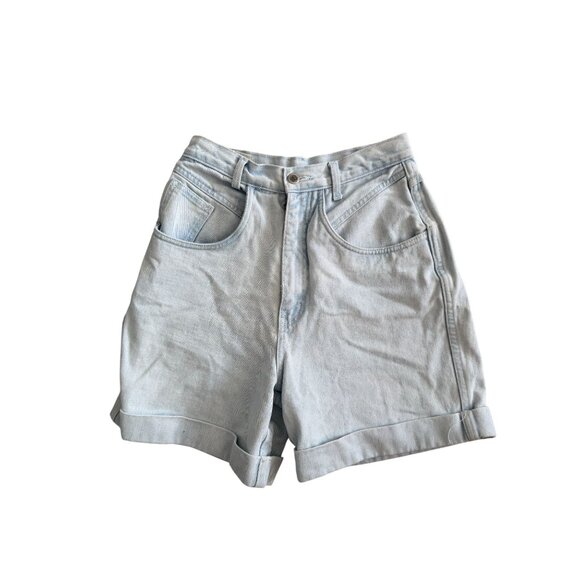 BILL BLASS Vintage Light Wash Cuffed 100% Cotton High Waist Jeans Shorts Size 6 - Picture 10 of 10